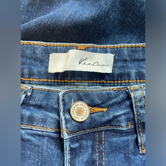 Kancan Distressed Dark Denim Midrise Stretch Jeans, Size 7/27, Grunge, Destroyed - Picture 9 of 11